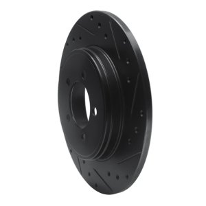 Lincoln Aviator Brake Rotor (1) - Rear Right - R1 Concepts - Drilled & Slotted - Black - `03-`05